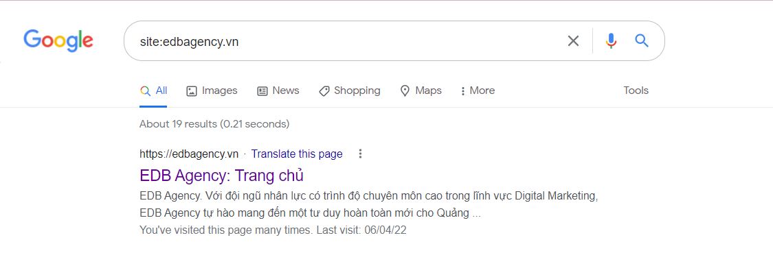 Kiểm tra url index trên Google